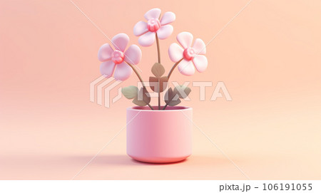 Tiny Cute 3D Flower: Delicate Miniature Botanical Charm 106191055