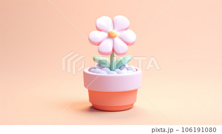 Tiny Cute 3D Flower: Delicate Miniature Botanical Charm 106191080