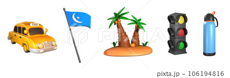 3D icon world tourism day collection rendered isolated on the transparent background 106194816