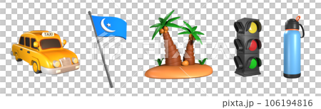 3D icon world tourism day collection rendered isolated on the transparent background 106194816