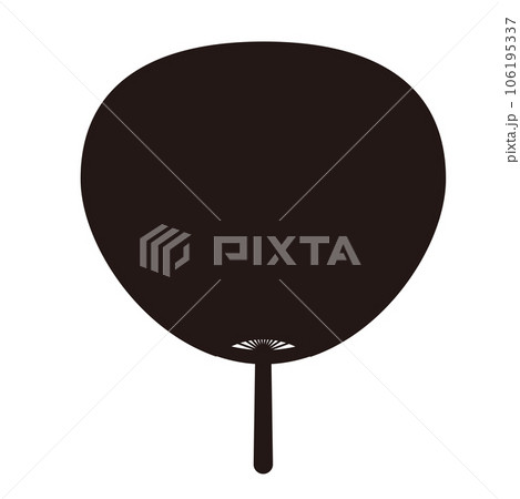 うちわのイラスト 団扇 黒 シルエット うちわのイラスト 団扇 黒 シルエット 106195337