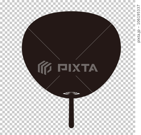 うちわのイラスト 団扇 黒 シルエット うちわのイラスト 団扇 黒 シルエット 106195337