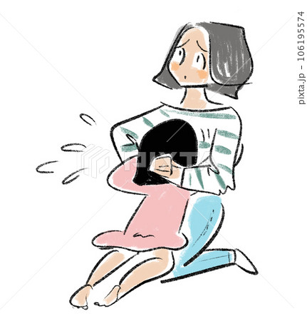 姉妹喧嘩のイラスト4母親に泣きつく女の子のイラスト 姉妹喧嘩のイラスト4母親に泣きつく女の子のイラスト 106195574