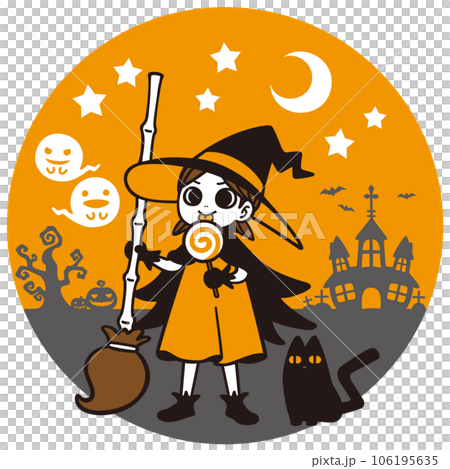 witch and black cat halloween 106195635