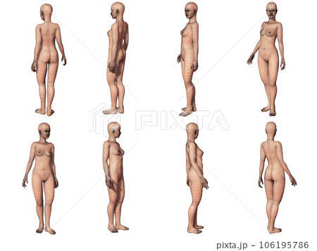 女性　裸　人体　CGイラスト　アルファ付き 8 106195786