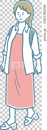 Woman walking whole body Woman walking whole body 106196896