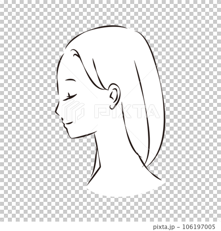 女性頸部以上的輪廓 女性頸部以上的輪廓 106197005