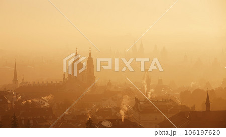 Prague cityscape in morning light. 106197620