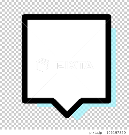 Square speech bubble and light blue shadow Square speech bubble and light blue shadow 106197820