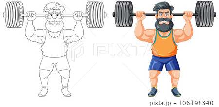 Hipster Man Weight Lifting Hipster Man Weight Lifting 106198340