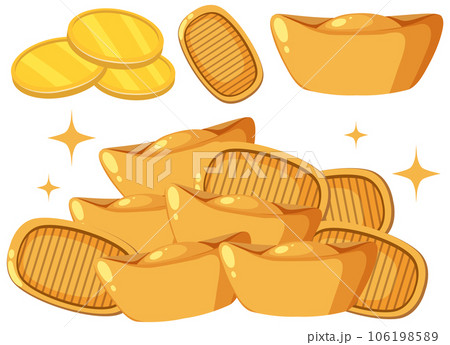 Set of gold isolated 106198589