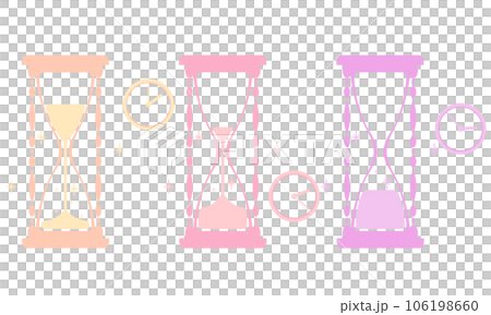 Illustration of hourglass and clock mark 106198660