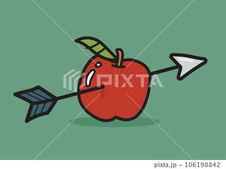 Apple with arrow doodle style Apple with arrow doodle style 106198842