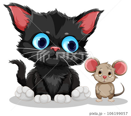 Cute cat cartoon character 106199057