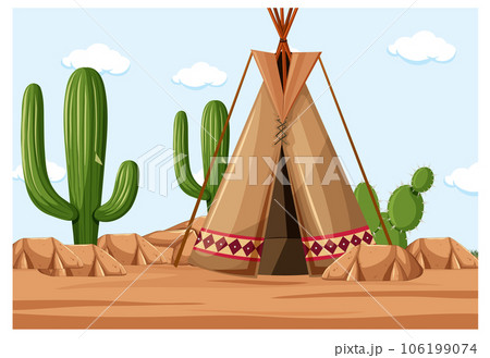 Tribal tent or tipi vector Tribal tent or tipi vector 106199074
