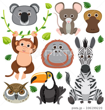 Set of mix animal character Set of mix animal character 106199220
