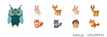Cute Forest Animal with Pretty Snout Vector Set Cute Forest Animal with Pretty Snout Vector Set 106199581