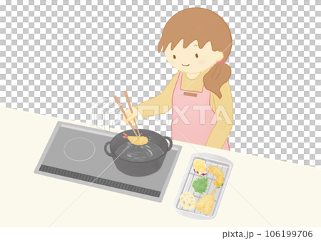 woman frying tempura 106199706