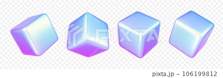 3d holographic cube shape abstract vector graphic 106199812