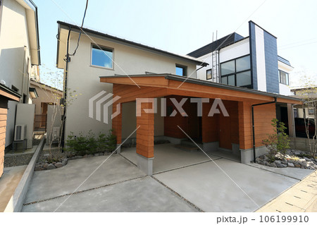 新築住宅のお洒落なガレージ 106199910