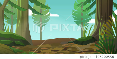 Beautiful forest with clear sky 106200556