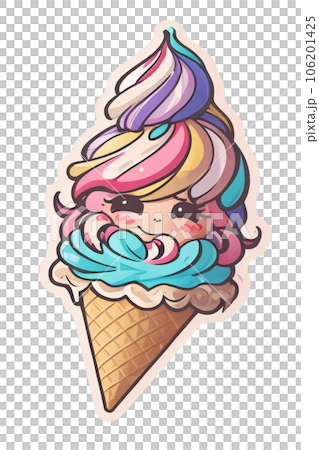 pink gelato in a cone, fairy 106201425