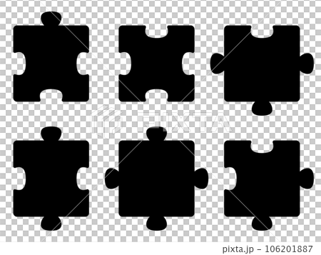 Set of 6 puzzle pieces black 106201887