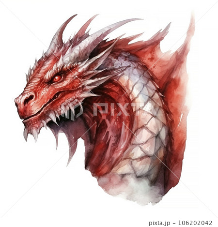 Chinese Dragon  hand drawn watercolor illustration sketch for decorative design of Asian culture celebrations, traditional holidays banners, greeting cards, fashion background and invitations. 106202042
