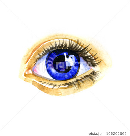 Watercolor artwork of eye. Hand drawn illustration Watercolor artwork of eye. Hand drawn illustration 106202063