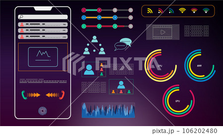 Mobile interface layout and icon Mobile interface layout and icon 106202480