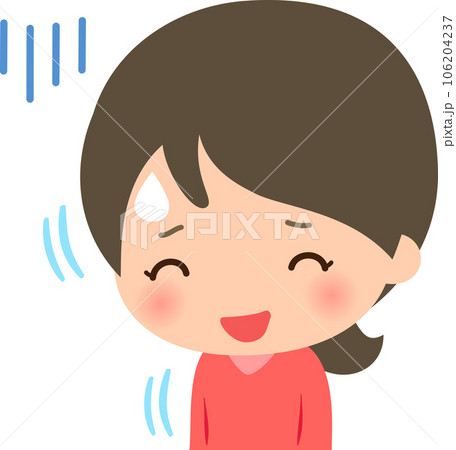 困った様子で愛想笑いする女性 106204237