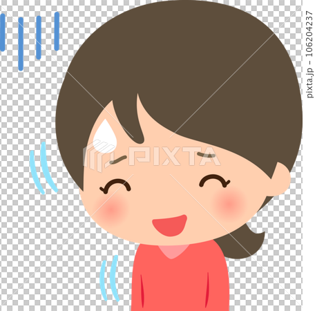 微笑著露出煩惱表情的女人 106204237