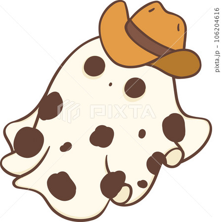 Cute cowboy Halloween ghost with book cartoon doodle Cute cowboy Halloween ghost with book cartoon doodle 106204616