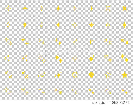 Hand drawn vector glitter and star set Cute yellow Hand drawn vector Hand drawn vector glitter and star set Cute yellow Hand drawn vector 106205276