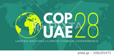 COP28 UAE. International climate summit banner 106205475