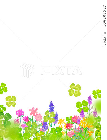 ナチュラルな植物の背景素材　水彩イラスト 106205527