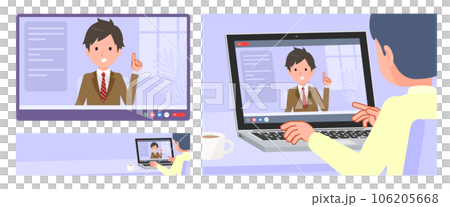 一組進行視頻聊天的西裝外套男生 106205668