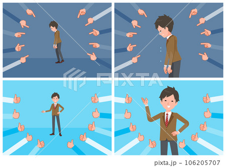 評価をうけるブレザー男子学生のセット 106205707