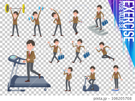 一組關於運動和運動的西裝外套男學生 一組關於運動和運動的西裝外套男學生 106205708