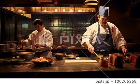 居酒屋での調理風景 居酒屋での調理風景 106206569
