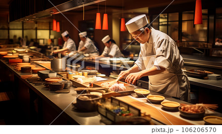 居酒屋での調理風景 居酒屋での調理風景 106206570