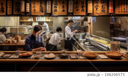 居酒屋での調理風景 106206573