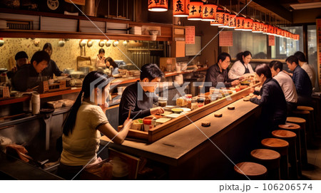 居酒屋での店内風景 106206574