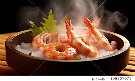 美味しそうな海老の蒸し焼き 106207073