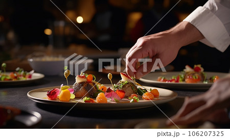 おしゃれな料理の盛り付け 106207325