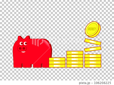 貪心的存錢罐和硬幣 106208225