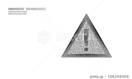 Cyber security safety shield low poly exclamation point. Polygonal geometric guard attention virus alert internet attack warning antivirus. Frewall protection hacker vector illustration Cyber security safety shield low poly exclamation point. Polygonal geometric guard attention virus alert internet attack warning antivirus. Frewall protection hacker vector illustration 106208400