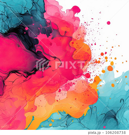 Colorful bright artwork abstract ink backgroundのイラスト素材 [106208738] - PIXTA