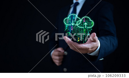 Cloud computing concept, connect communication equipment information and technology with cloud computing and technology icon. Cloud computing concept, connect communication equipment information and technology with cloud computing and technology icon. 106209333