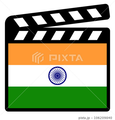 インドの映画のアイコン（カチンコ） 106209840